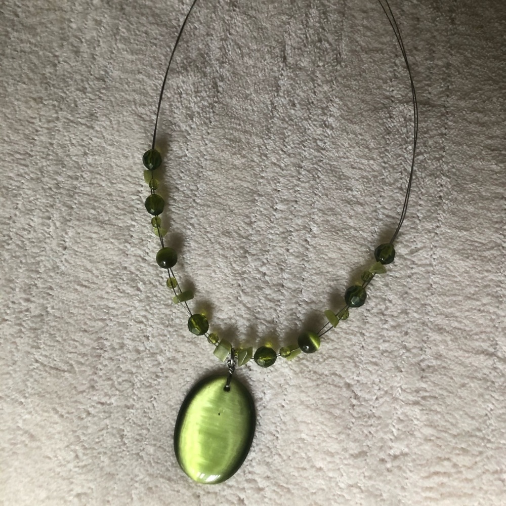 Green beaded necklace
